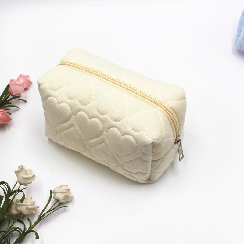 1 Paire De Sacs Simples En Polyester Pour Femmes, Motif Cœur Mignon