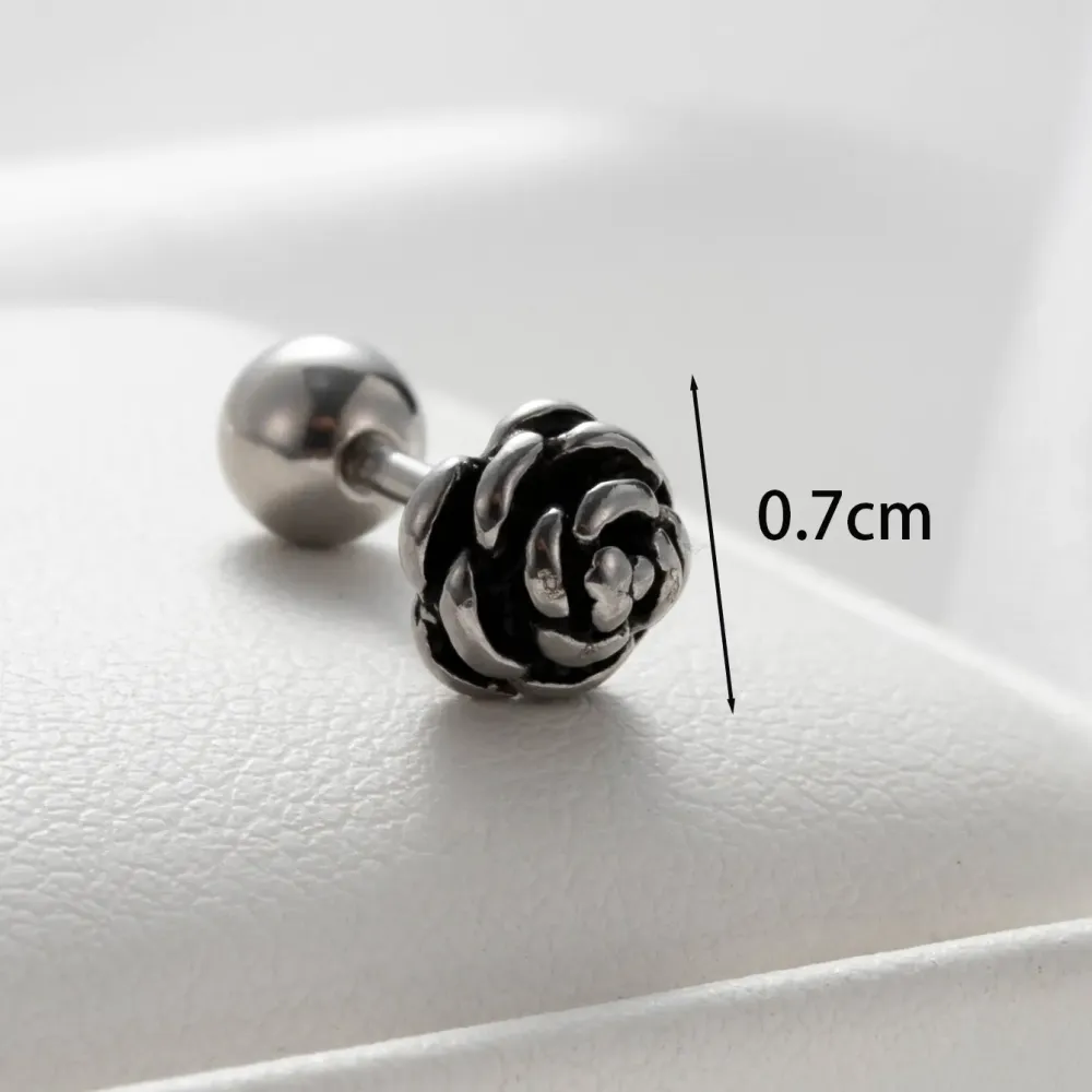 Boucles D'Oreilles Piercing Femme Simple Series Classic Heart En Acier Titane Sans Placage, Ornées De Zircon. 
