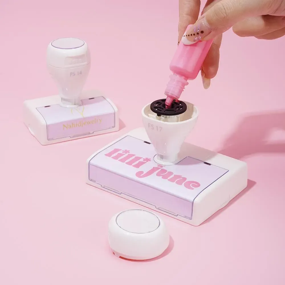 1 Tampon En Plastique À Logo À Personnaliser (3 Flacons D'Encre Inclus) h5Image3