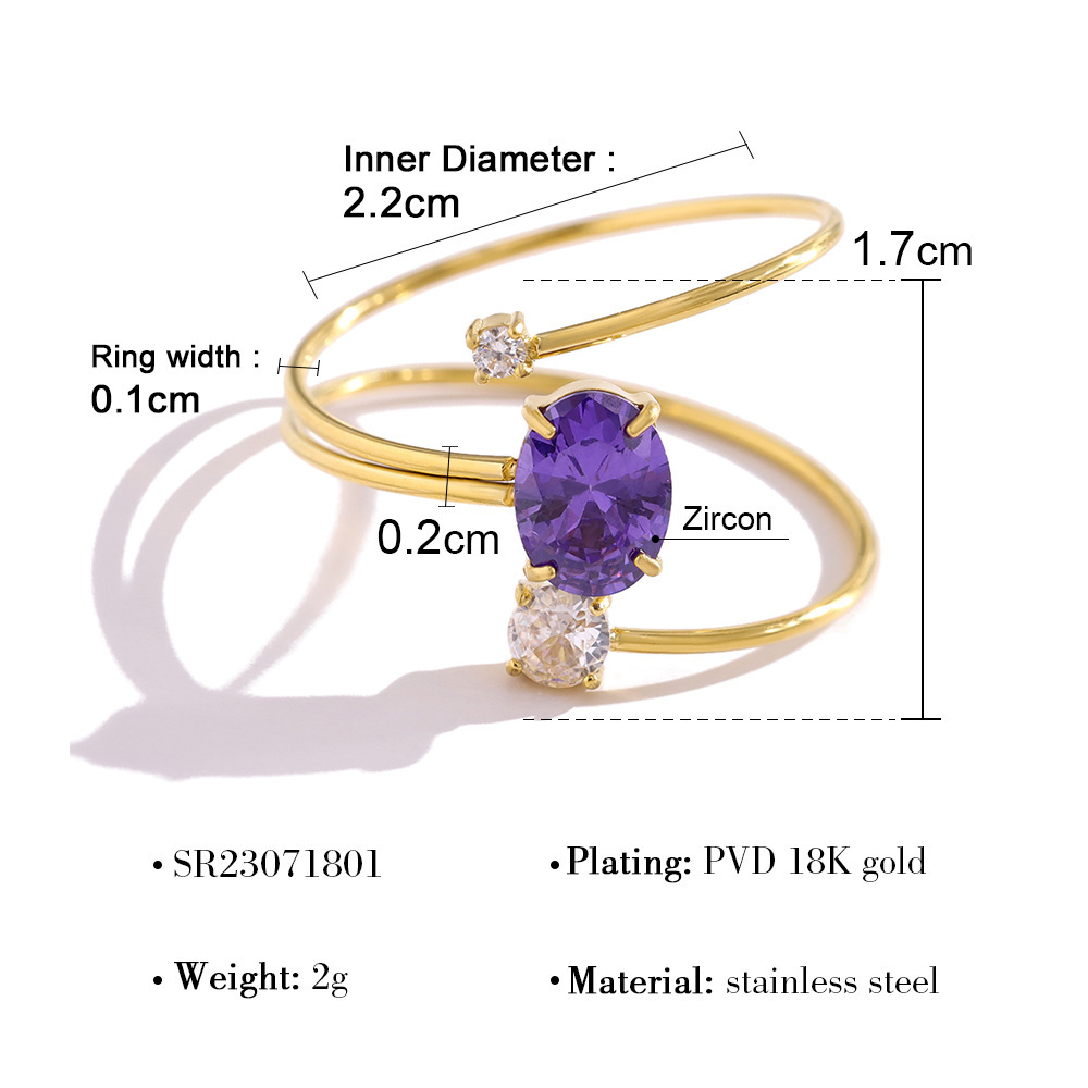 Bagues Pour Femmes En Acier Inoxydable Doré, Style Cercle Simple, Étanches, Serties De Zircon. 