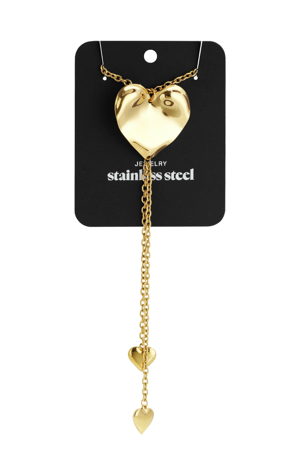 Colliers Longs En Acier Inoxydable, Style Cœur, Décontracté, Simple Et Quotidien, Bijoux Pour Femmes Image5