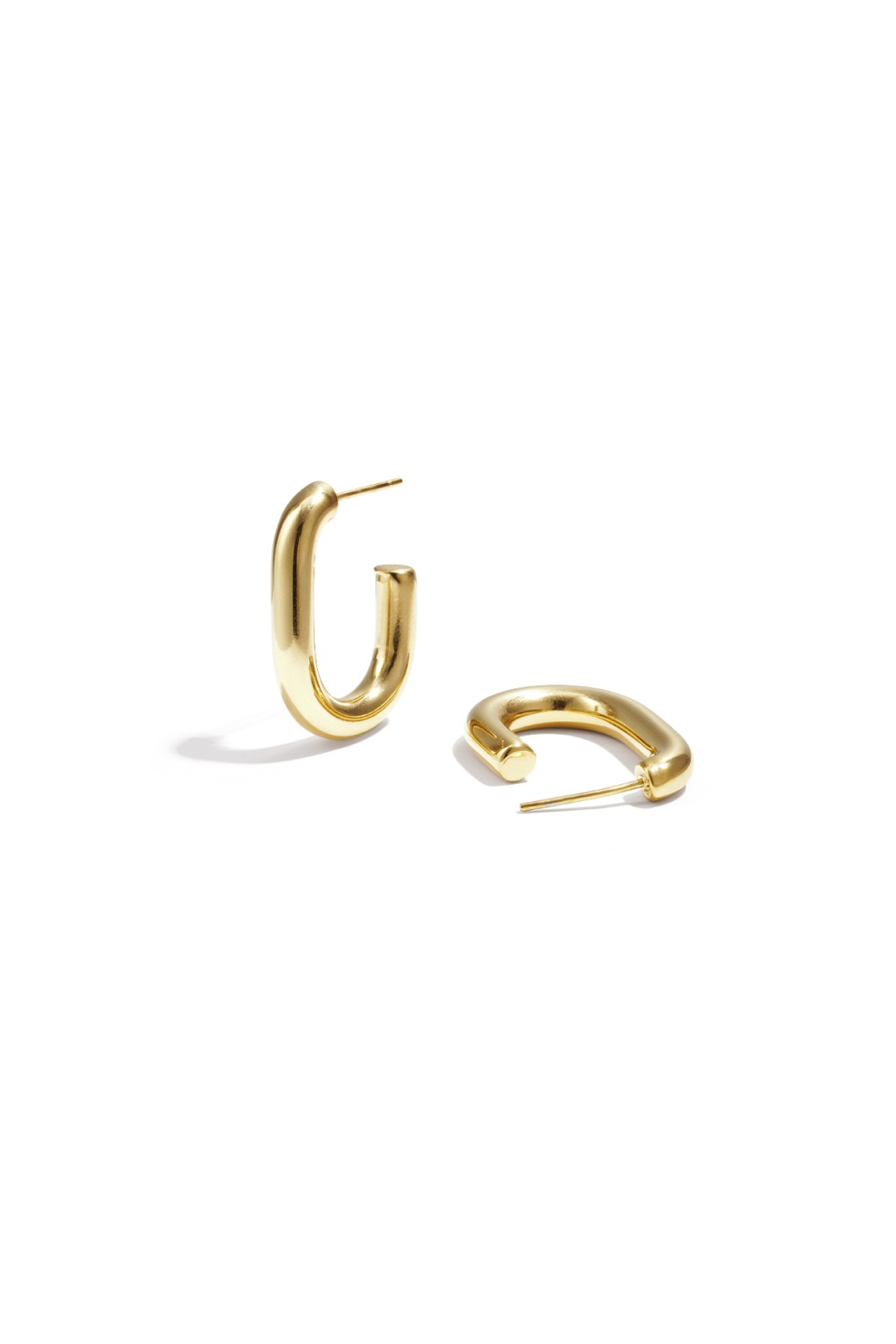 Boucles D'Oreilles Créoles Rectangulaires En Acier Inoxydable, Collection Daily Simple, Bijoux Pour Femmes 