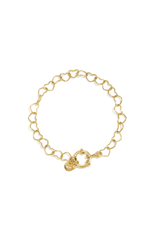 Bracelet Avec Fermoir Avant Et Maillons En Forme De Cœur h5
