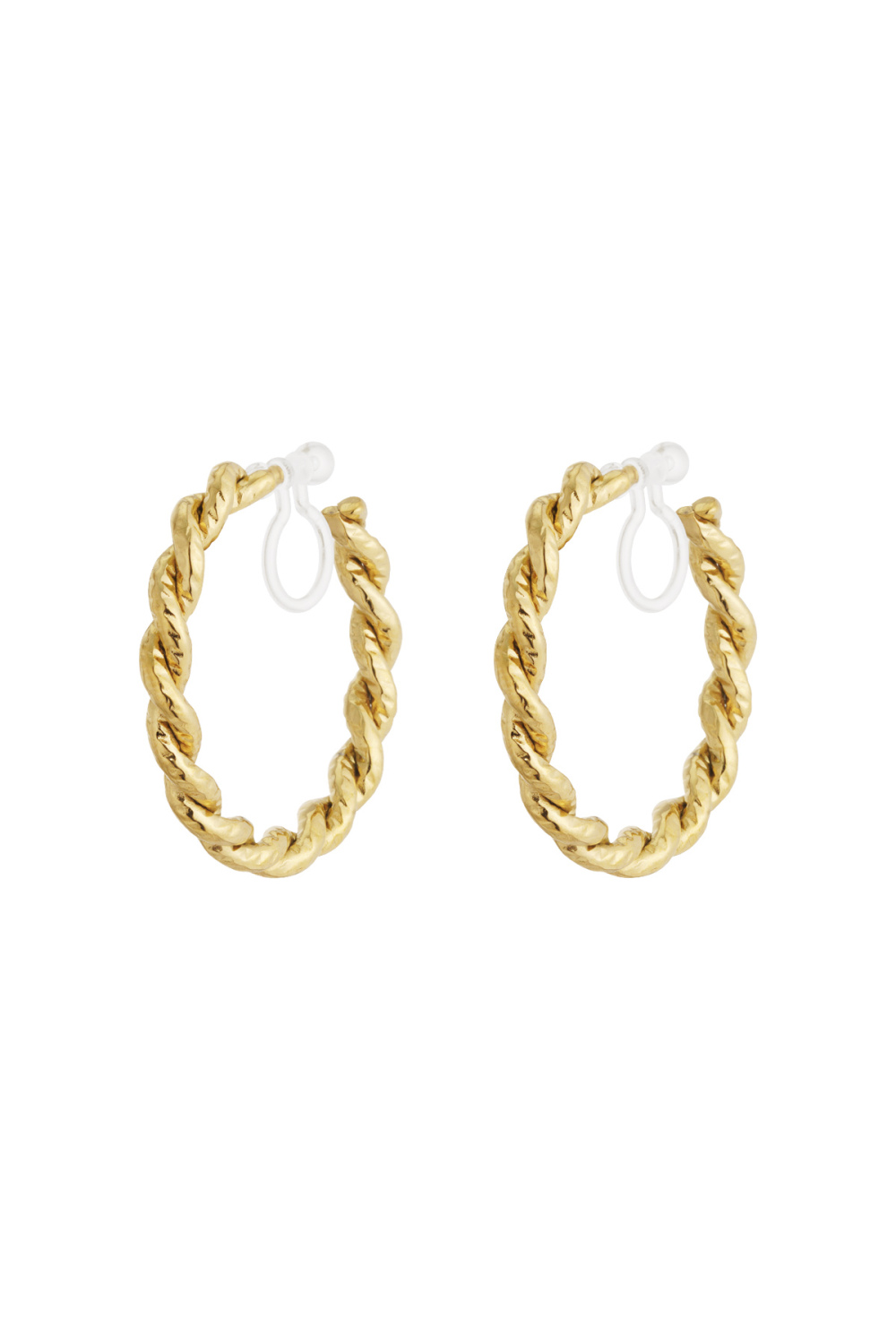 Boucles D'Oreilles Créoles À Clip De Luxe 