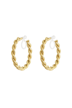 Boucles D'Oreilles Créoles À Clip De Luxe h5 