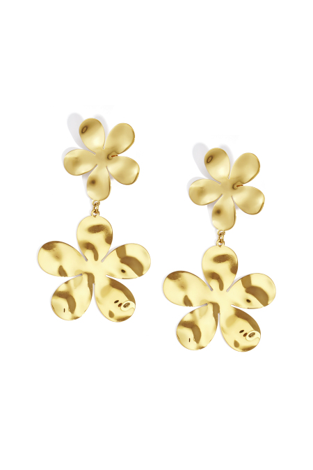 Boucles d'oreilles pendantes en acier inoxydable, série Fleur, décontractée, simple et quotidienne, bijoux pour femmes