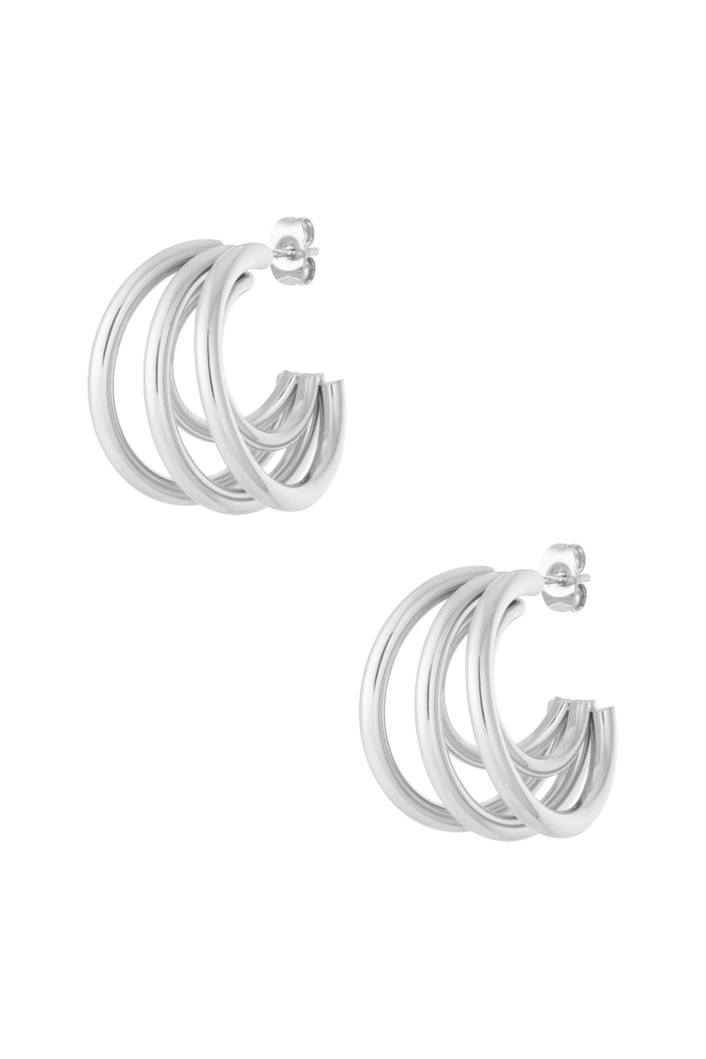 Boucles D'Oreilles Créoles En Acier Inoxydable, Style Géométrique, Décontracté, Simple, Pour Femme Image3