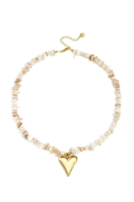 Colliers en acier inoxydable à perles en forme de cœur, collection romantique pour les vacances et le quotidien, bijoux pour femmes
