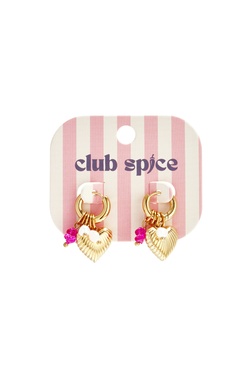 Petites Boucles D'Oreilles Créoles Avec Perles Pendantes, Perles De Rocaille Et Un Cœur h5Image3