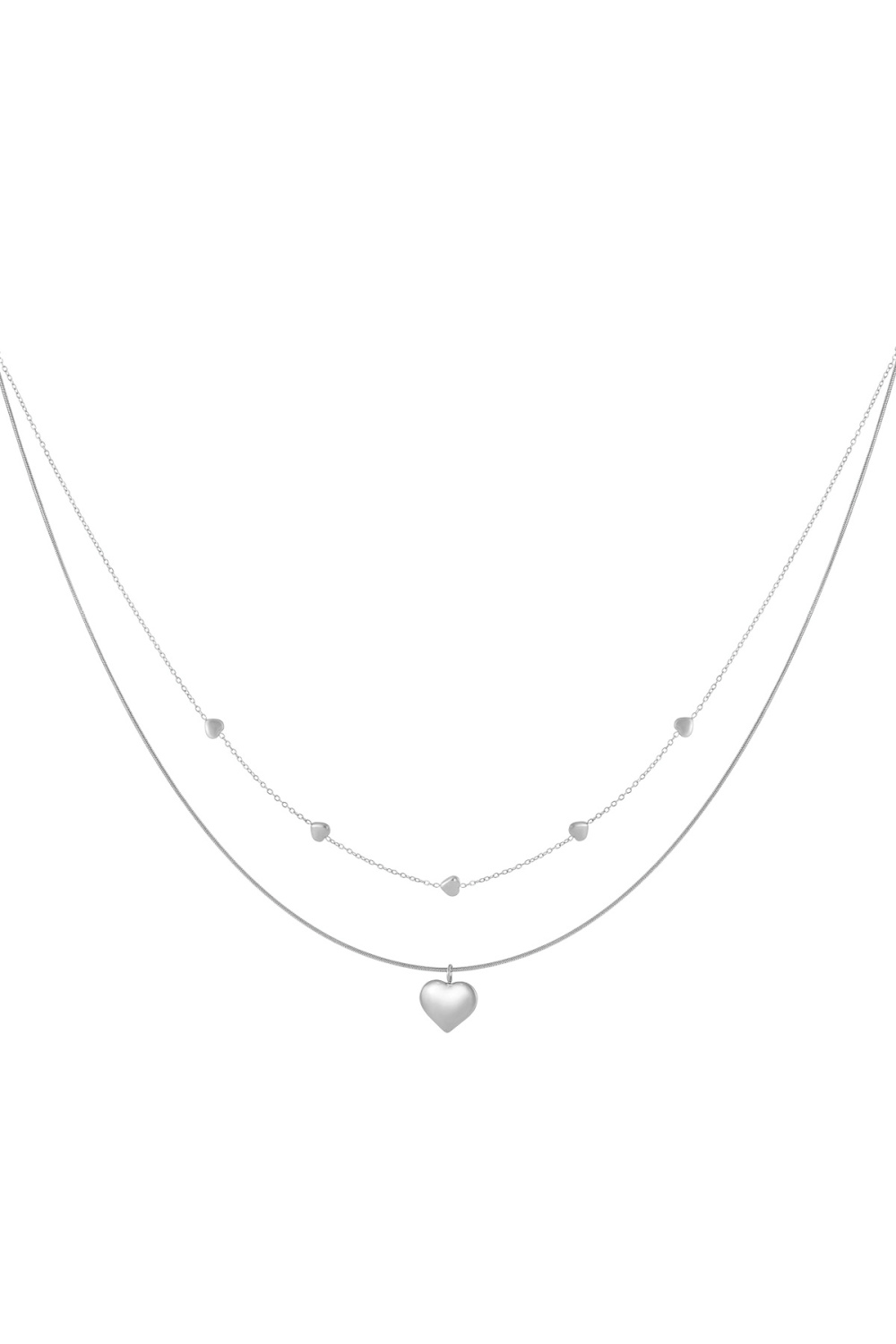Colliers Superposés En Forme De Cœur, Style Décontracté, Simple Et Quotidien, Bijoux Pour Femmes Image3