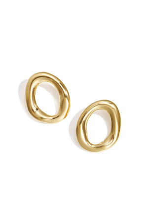 Boucles D'Oreilles Ovales À La Forme Organique h5
