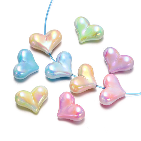 Perles acryliques en forme de cœur colorées UV à faire soi-même