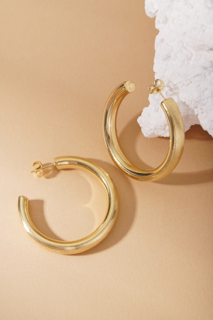   Boucles D'Oreilles Créoles De Forme Irrégulière, Série Décontractée, Simple Et Quotidienne, Bijoux Pour Femmes h5 Image5