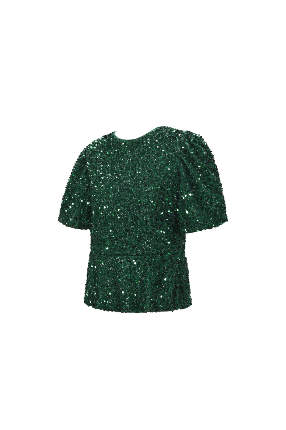 Tissu Polyester Fibre Femmes Tops Manches Courtes Élégant Paillettes h5Image2
