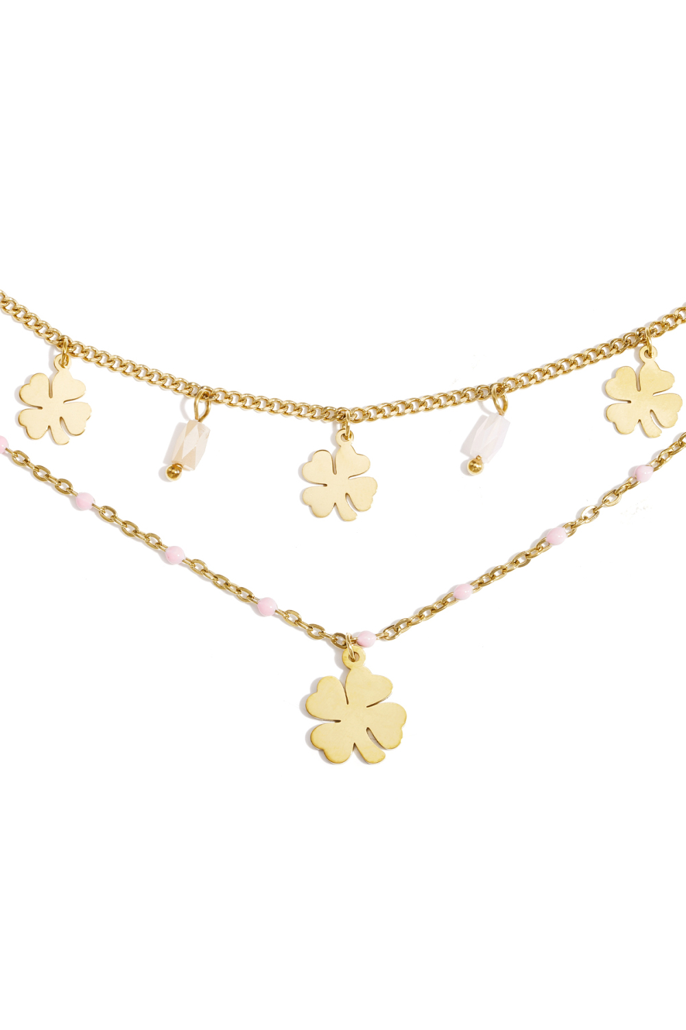 Bracelet Avec Breloques Trèfle Et Perles Image4