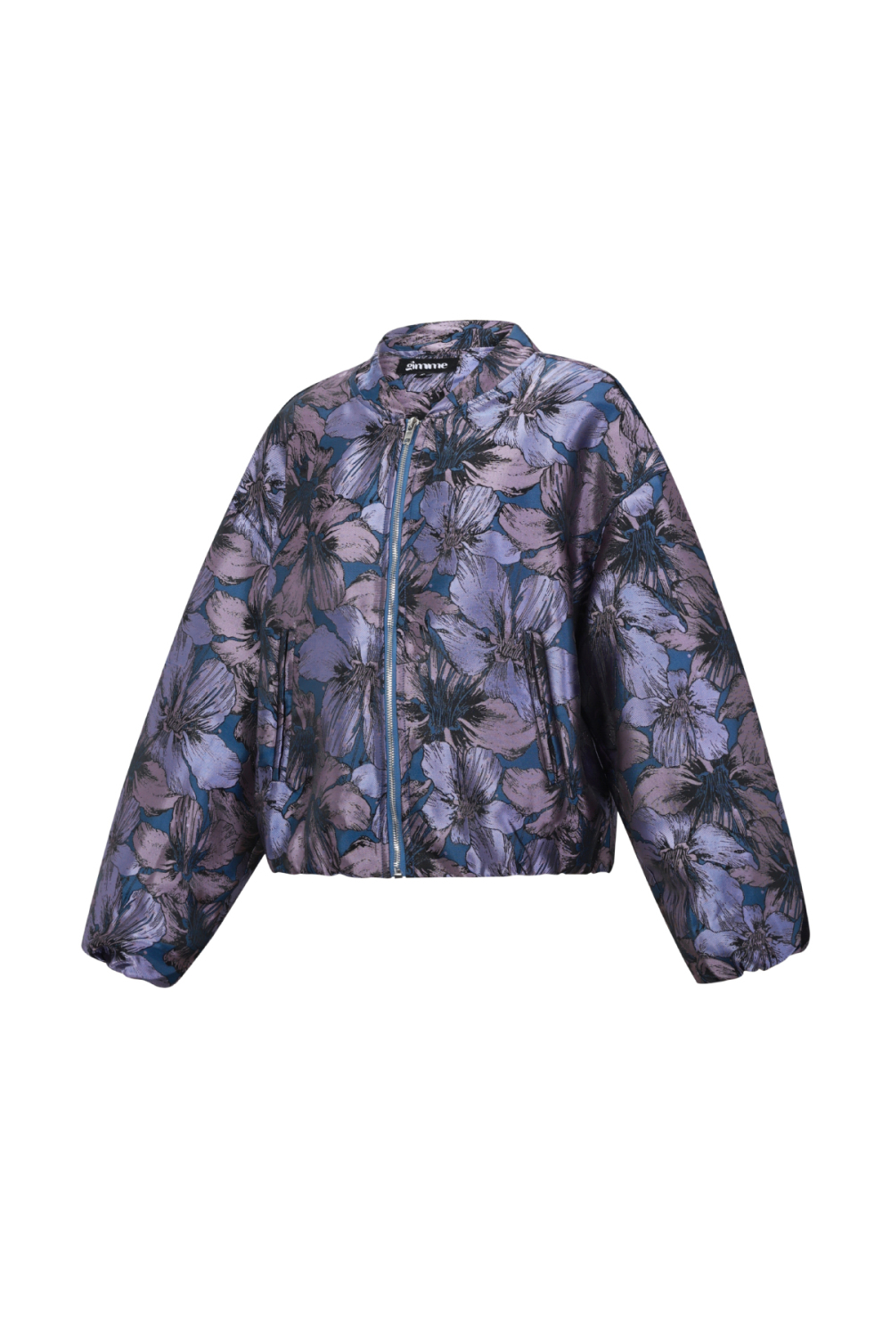 Tissu Polyester Fibre Veste Bomber Femme Casual Imprimé Floral h5Image2