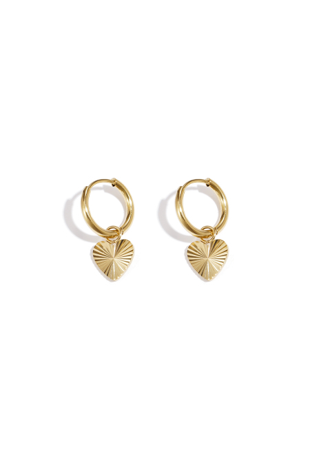 Boucles d'oreilles en forme de cœur en acier inoxydable