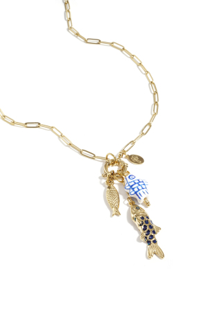 Collier Avec Fermeture Avant Et Breloques En Forme De Poisson h5