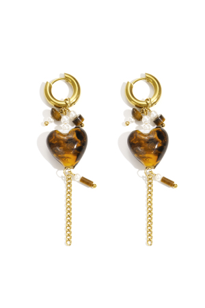 Boucles D'Oreilles Pendantes En Acier Inoxydable, Style Cœur, Décontractées, Simples Et Quotidiennes, Bijoux Pour Femmes (Pack With Plastic Bag) h5