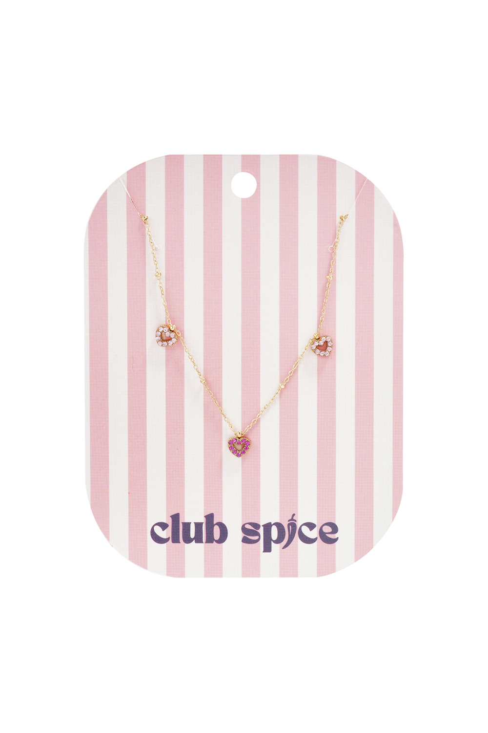 Collier Avec Des Pierres Roses En Forme De Cœur Image3