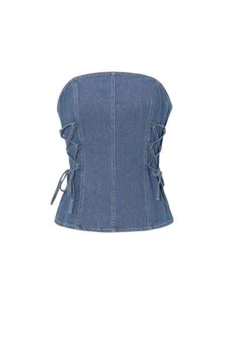 Coton Tissé Haut Femme Sans Bretelles Élégant Couleur Unie Printemps/Été 2