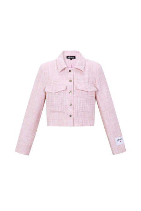 Tissu en Fibre de Polyester Femme Veste Élégante à Carreaux Statement 2