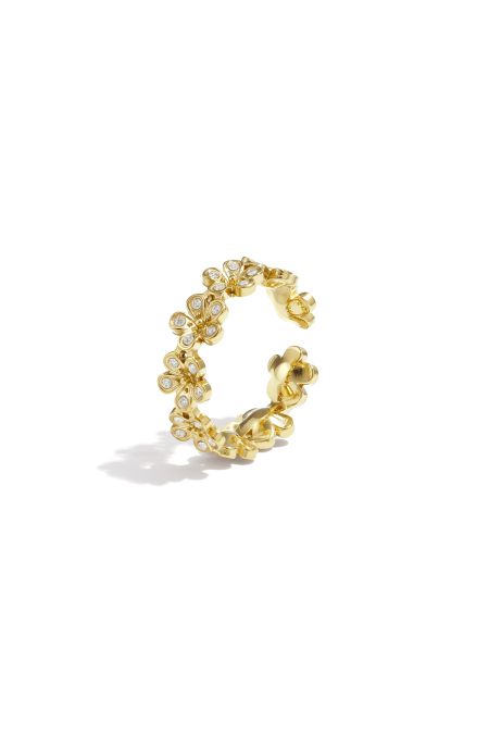 Bague marguerite sertie de pierres