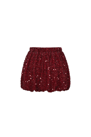 Jupe Courte Femme En Fibre De Polyester Tissée Élégante Paillettes h5 Image3