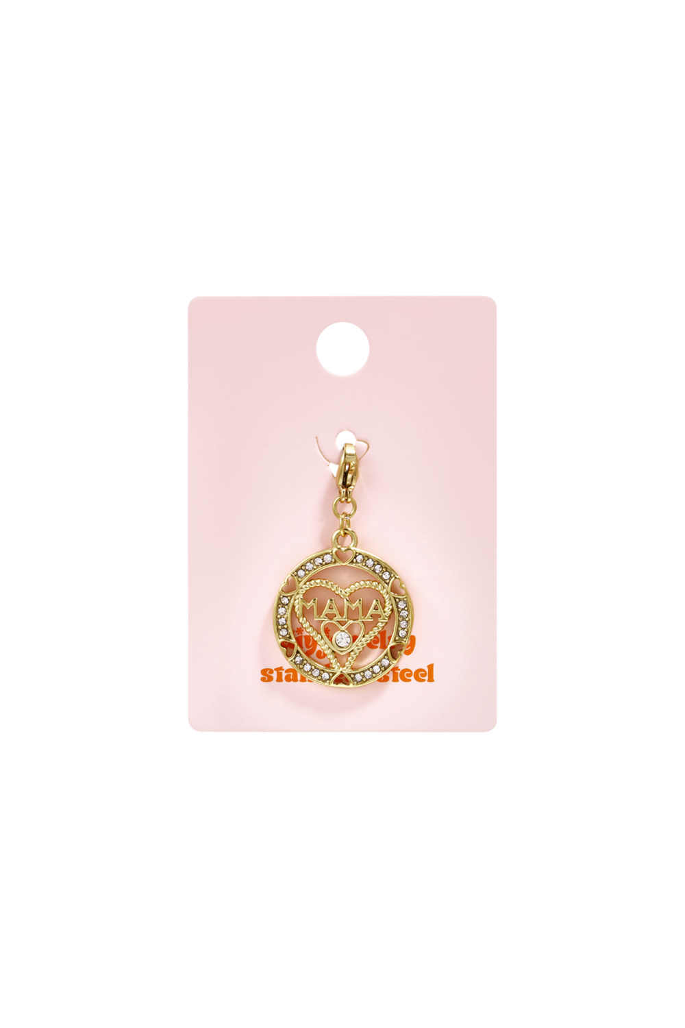 Breloque Maman En Forme De Cœur Avec Strass À Faire Soi-Même Image4