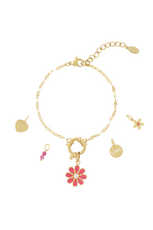 Bracelet Diy Fleur Rouge h5 
