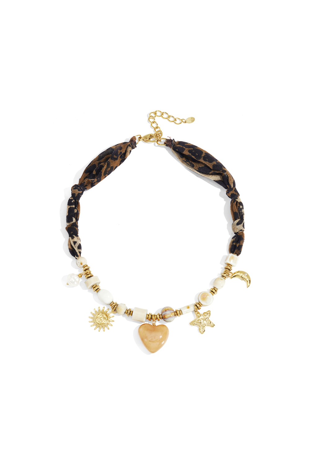 Colliers De Perles Cœur Soleil Imprimé Léopard Étoile Lune Décontracté Quotidien Simple Série Bijoux Pour Femmes 