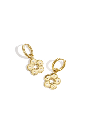 Boucles D'Oreilles Ornées De Pierres En Forme De Fleur h5 
