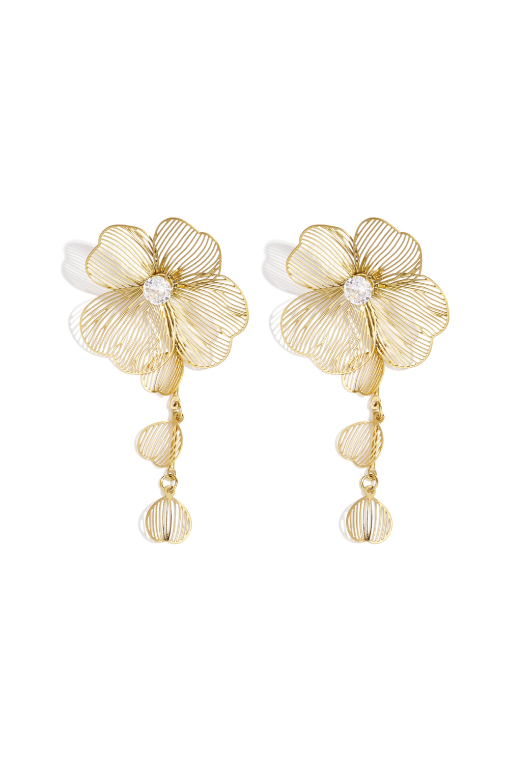 Boucles D'Oreilles Pendantes En Acier Inoxydable, Style Fleur, Décontractées, Simples, Pour Femmes 