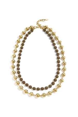 Collier À Maillons Avec Perles Dorées Et Colorées h5 