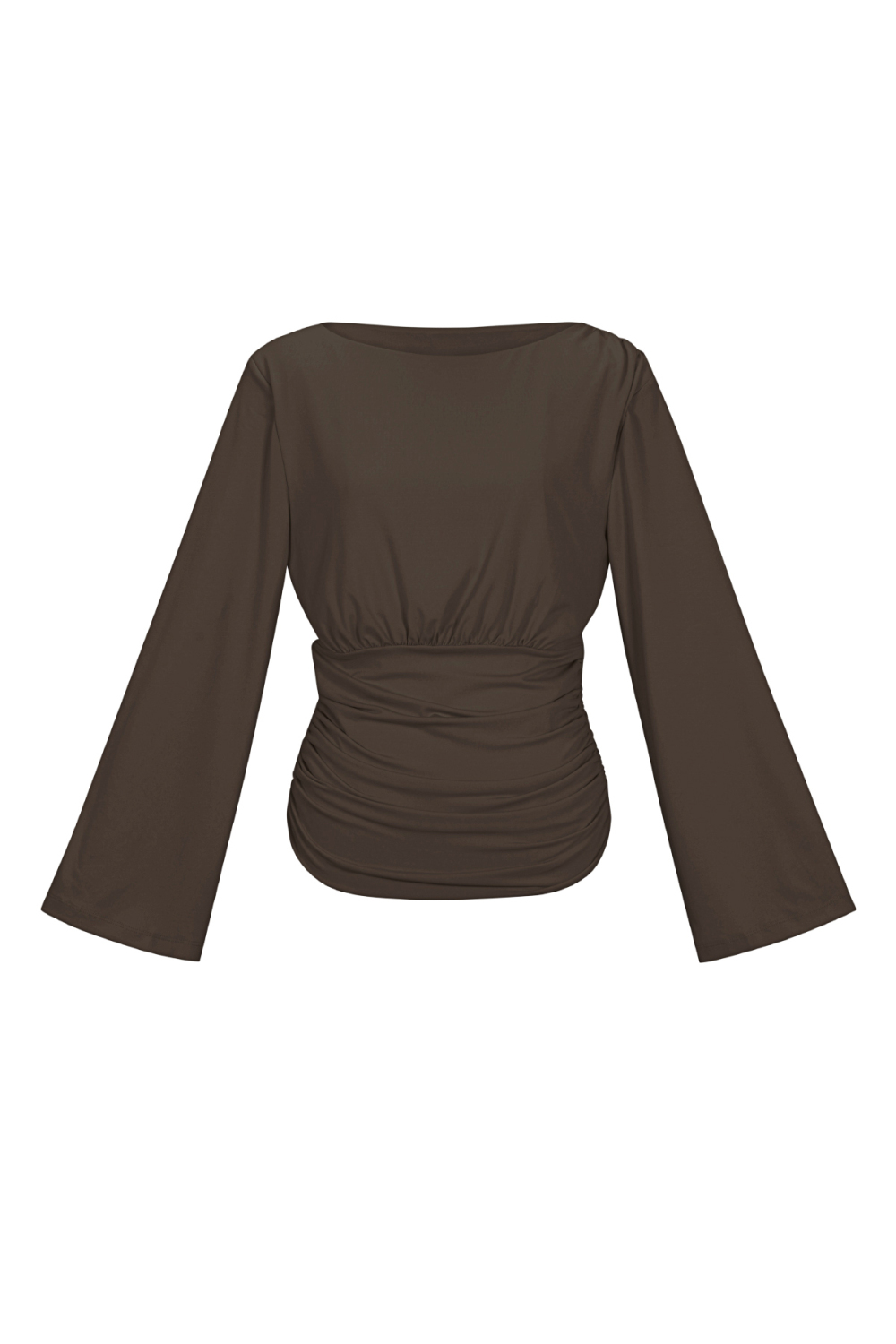 Hauts À Manches Longues En Fibre De Polyester (Polyester), Couleur Unie, Élégants, Coupe Ajustée. h5Image10