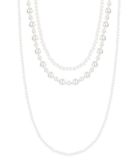 Collier superposé de perles mélangées