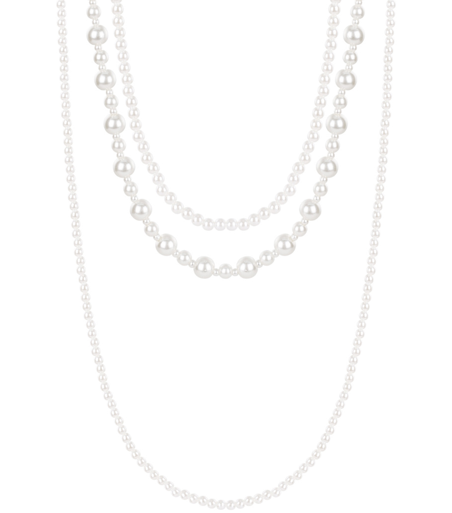 Collier Superposé De Perles Mélangées