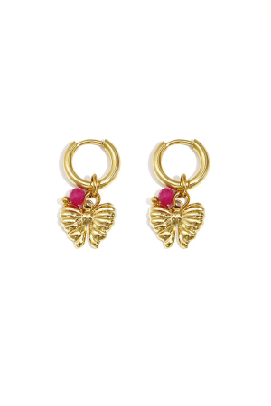 Boucles D'Oreilles Avec Breloque Nœud Pendant Et Perle h5