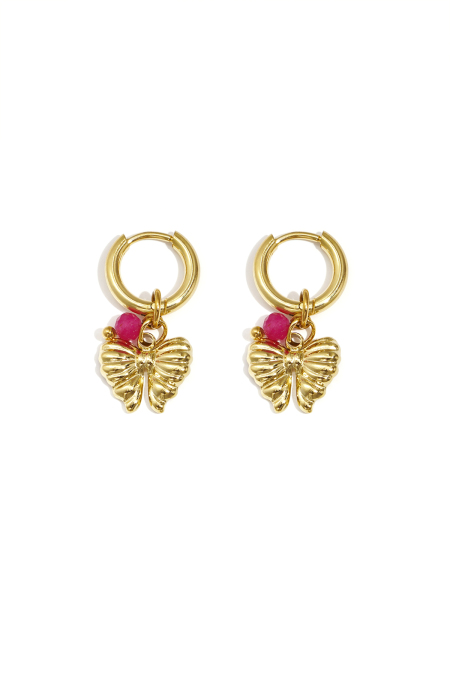 Boucles d'oreilles avec breloque nœud pendant et perle