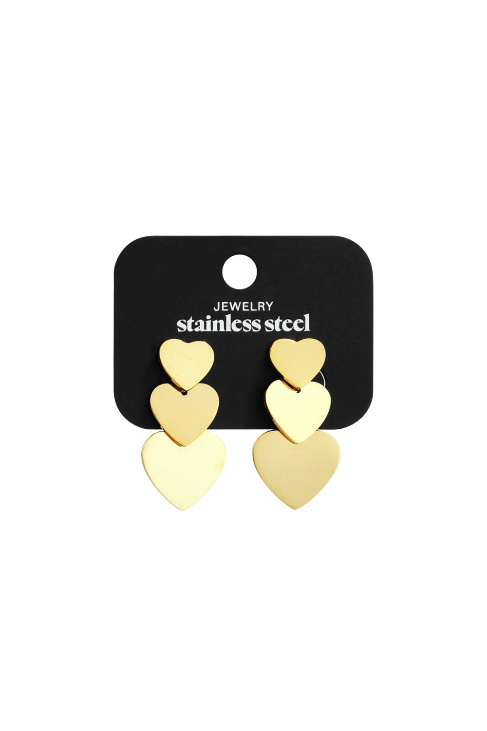 Boucles D'Oreilles Pendantes En Acier Inoxydable En Forme De Cœur, Collection Décontractée Et Simple Pour Femmes h5Image5