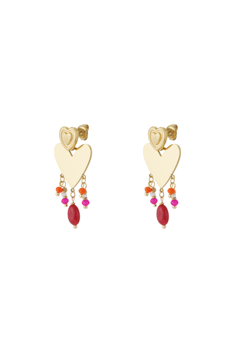 Boucles D'Oreilles Pendantes En Forme De Cœur 