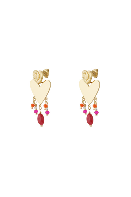 Boucles d'oreilles pendantes en forme de cœur