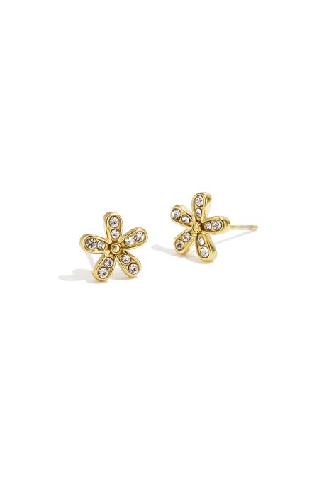 Boucles d'oreilles puces en acier inoxydable, motif floral, collection Daily Simple, bijoux pour femmes