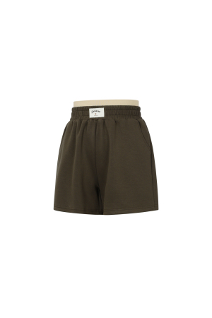 Shorts Casual Femme En Fibre De Polyester Tricotée Sporty Couleur Unie h5 Image2