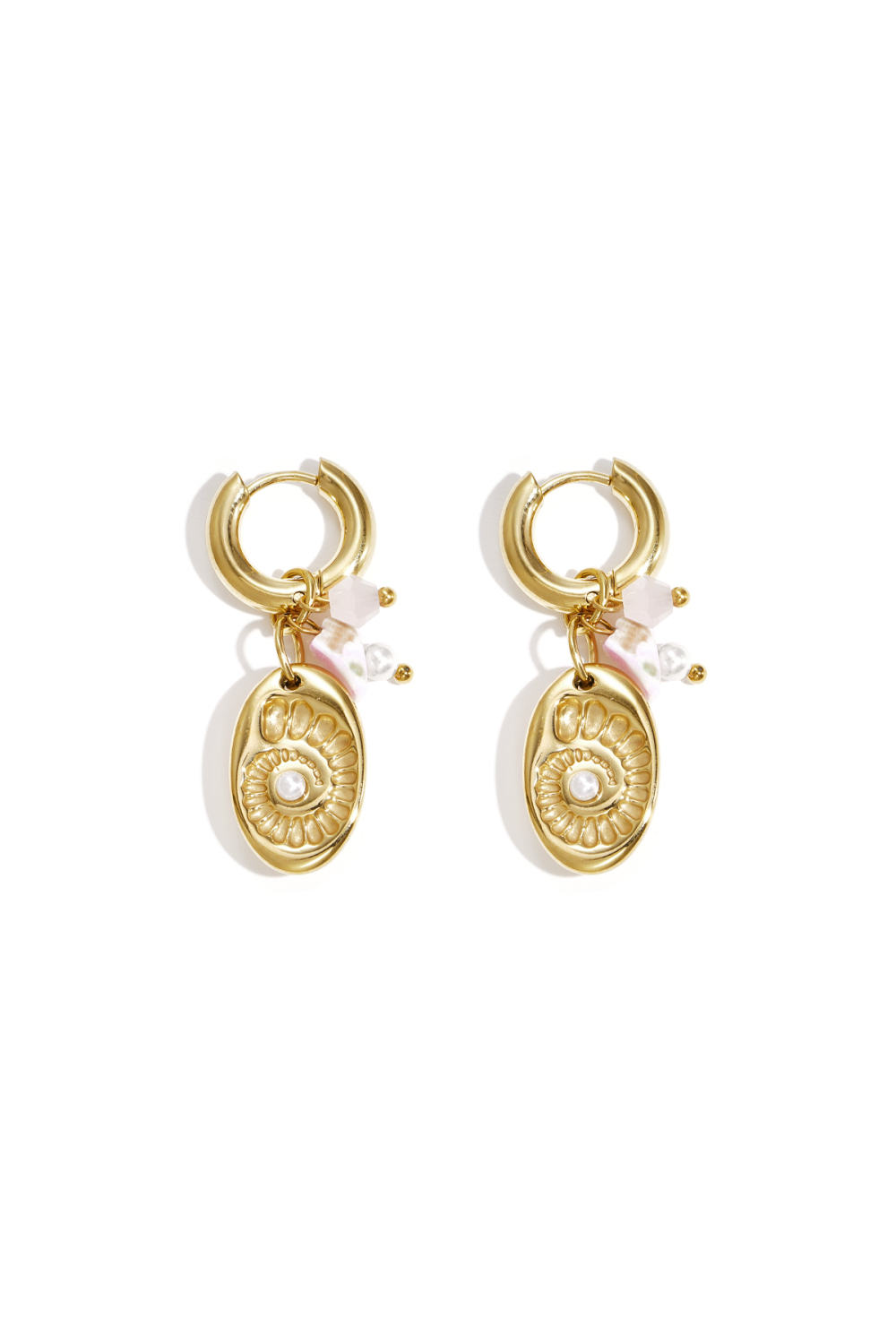 Boucles D'Oreilles Avec Perles Et Breloque Coquillage
