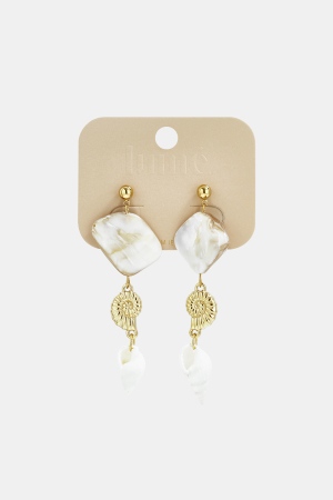 Boucles D'Oreilles Pendantes En Acier Inoxydable, Coquillage, Collection Vacances/Plage Romantique, Bijoux Pour Femmes h5 Image4