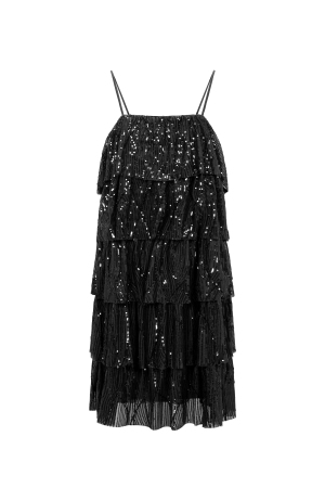 Tissu Polyester Tissé Robe Mini Femme Élégante Paillettes h5 Image11