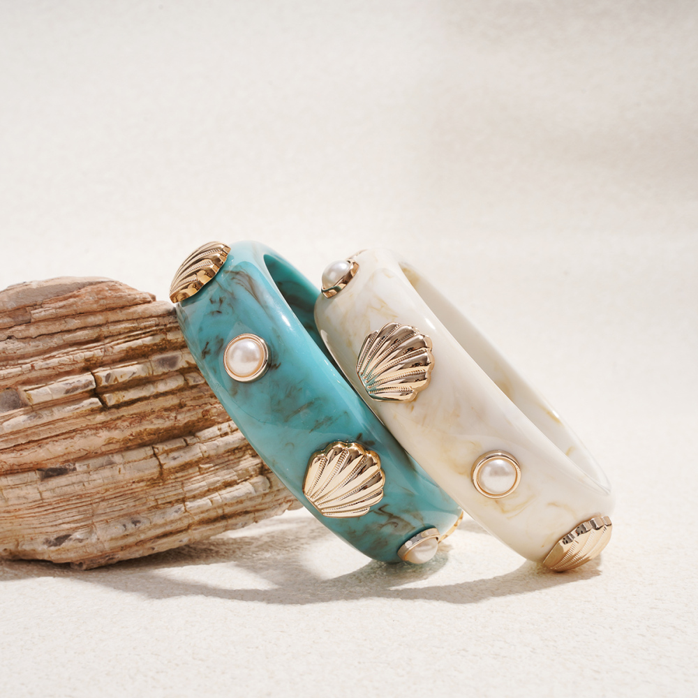 Bracelet Jonc Rétro En Résine En Forme De Coquillage, 1 Pièce Image5