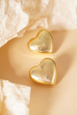 Boucles D'Oreilles À Tige En Forme De Cœur Doux h5 Image3
