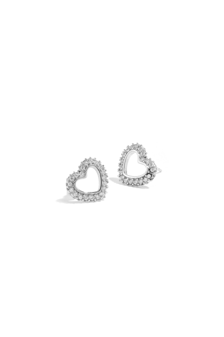 puces d'oreilles coeur diamant